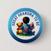 Football Baby Boy and Teddy Bear Oma zu sein Button (Vorderseite)