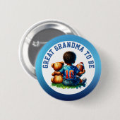 Football Baby Boy and Teddy Bear Oma zu sein Button (Vorne & Hinten)