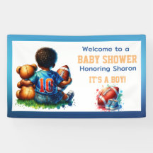 Football Baby Boy mit Teddy Baby Dusche Willkommen