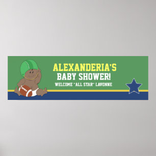 Football Baby Custom Baby Shooting Banner Print Poster