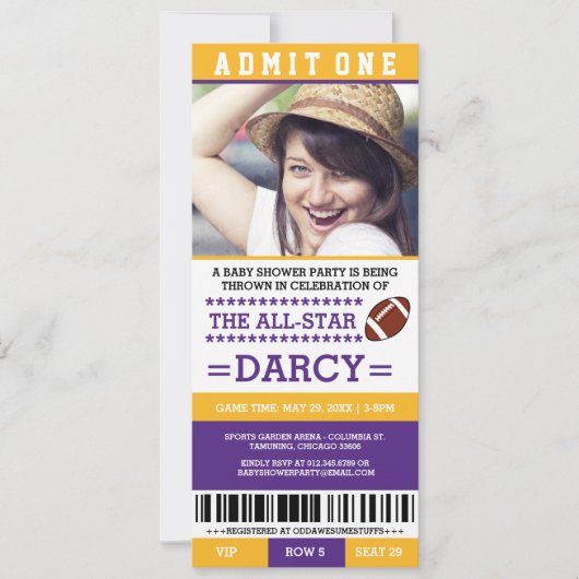 Football Baby Dusche Party lädt ein Einladung (Vorderseite)