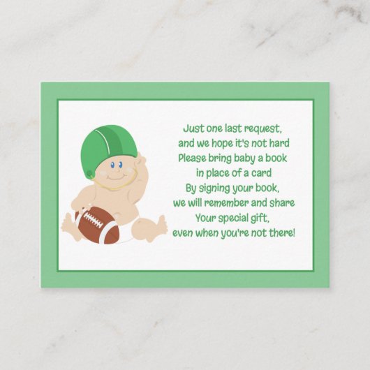 Football Baby Enclosure Book Request Card Begleitkarte (Vorderseite)