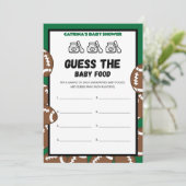 Football Baby Shooting Game, Soccer - Editierbarer Einladung (Stehend Vorderseite)