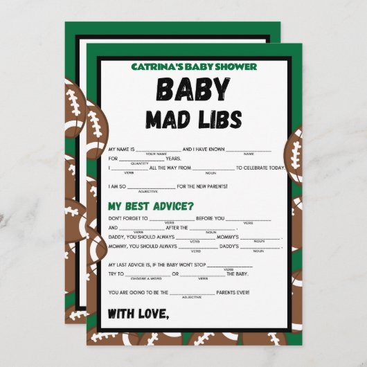 Football Baby Shooting Game, Soccer - Editierbarer Einladung (Vorne/Hinten)