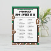 Football Baby Shooting Game, Soccer - Editierbarer Einladung (Stehend Vorderseite)