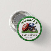 Football Baby Shower | A Little All Star Is On His Button (Vorne & Hinten)