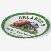 Football Baby Shower | A Little All Star Is On His Pappteller (Schrägansicht)