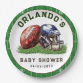 Football Baby Shower | A Little All Star Is On His Pappteller (Vorderseite)