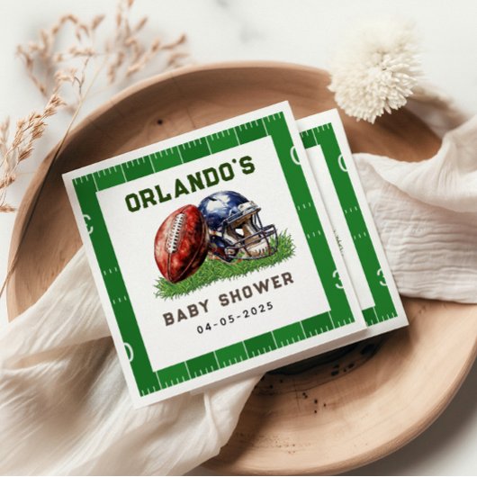 Football Baby Shower | A Little All Star Is On His Serviette