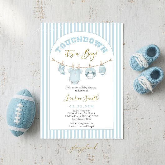 Football Baby Shower Boy Einladung
