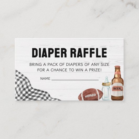 Football Baby Shower Diaper Raffle Begleitkarte (Vorderseite)