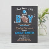 Football Baby Shower Einladung Sport Baby Dusche (Stehend Vorderseite)