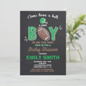 Football Baby Shower Einladung Sport Baby Dusche (Stehend Vorderseite)