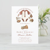 Football Baby Shower Invitation Einladung (Stehend Vorderseite)