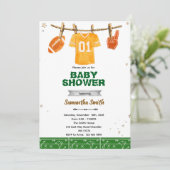 Football baby shower invitation einladung (Stehend Vorderseite)