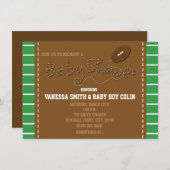 FOOTBALL BABY SHOWER Typografie Party Einladung (Vorne/Hinten)