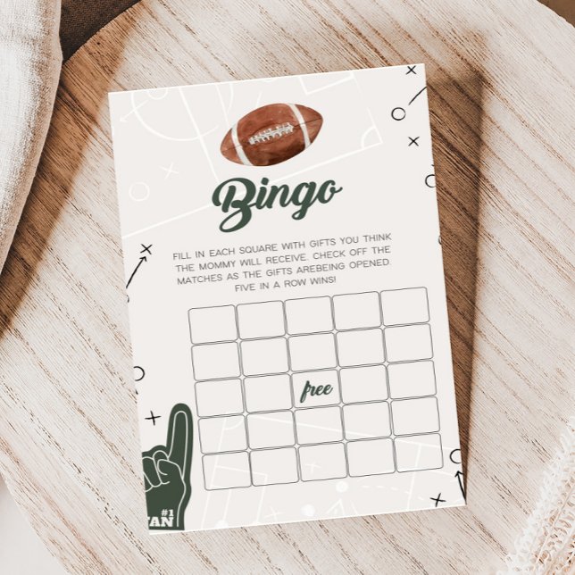 Football Baby Showroom Bingo Game (Football Sports Baby Shower Bingo Game)