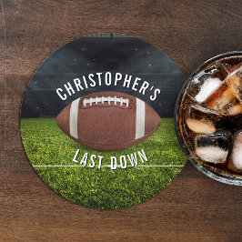 Football Bachelor Party Last Down Runder Pappuntersetzer