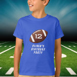 Football Ball Birthday Party Guest of Honor T-Shirt<br><div class="desc">Football Ball Birthday Party Guest of Honor T-Shirt. Football-themed birthday t-shirt. Add your name and age. Great for kids who love football and sports.</div>