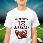 Football Ball Birthday Party Guest of Honor T-Shirt<br><div class="desc">Football Ball Birthday Party Guest of Honor T-Shirt. Football-themed birthday t-shirt. Add your name and age. Great for kids who love football and sports.</div>