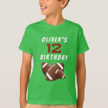 Football Ball Birthday Party Guest of Honor T-Shirt<br><div class="desc">Football Ball Birthday Party Guest of Honor T-Shirt. Football-themed birthday t-shirt. Add your name and age. Great for kids who love football and sports.</div>