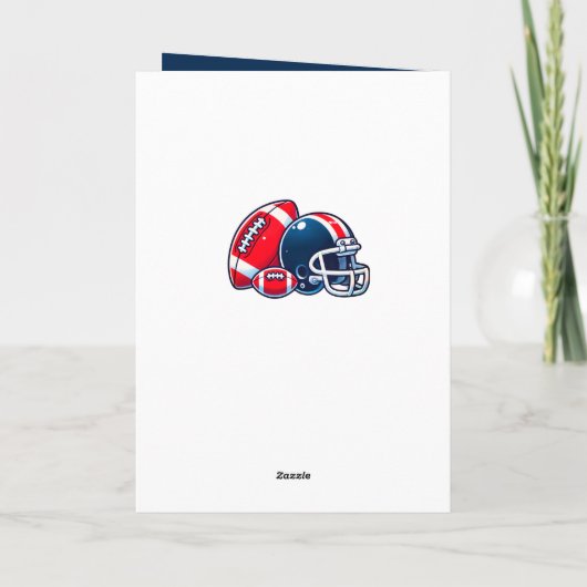 Football Ball Helm Cartoon Coach Foto Dankeskarte (Rückseite)