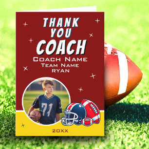 Football Ball Helm Cartoon Coach Foto Dankeskarte