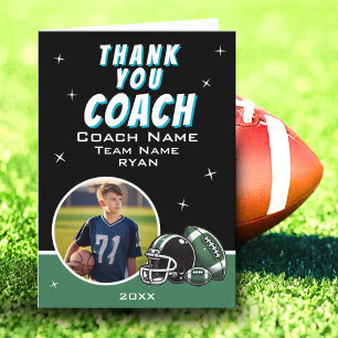 Football Ball Helm Cartoon Coach Foto Dankeskarte