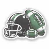 Football Ball Helm Cartoon Image Aufkleber (Vorderseite)