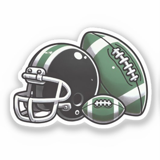 Football Ball Helm Cartoon Image Aufkleber (Vorderseite)