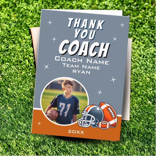 Football Ball Helmet Cartoon Coach Foto Vielen Dan Dankeskarte