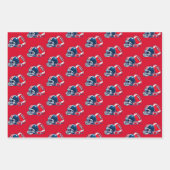 Football Ball Helmet Cartoon Foto Geburtstag Geschenkpapier Set (Vorderseite 2)