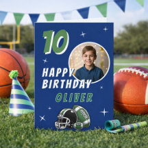 Football Ball Helmet Cartoon Foto Geburtstag