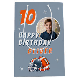 Football Ball Helmet Cartoon Foto Geburtstag Mittlere Geschenktüte