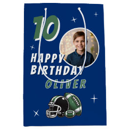 Football Ball Helmet Cartoon Foto Geburtstag Mittlere Geschenktüte