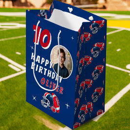 Football Ball Helmet Cartoon Foto Geburtstag Mittlere Geschenktüte