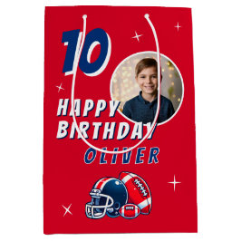 Football Ball Helmet Cartoon Foto Geburtstag Mittlere Geschenktüte