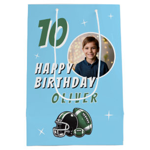 Football Ball Helmet Cartoon Foto Geburtstag Mittlere Geschenktüte