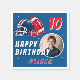 Football Ball Helmet Cartoon Foto Geburtstag Serviette