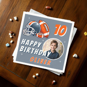 Football Ball Helmet Cartoon Foto Geburtstag Serviette