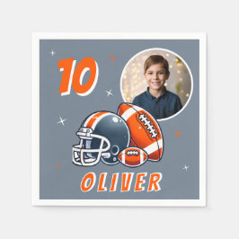 Football Ball Helmet Cartoon Foto Geburtstag Serviette