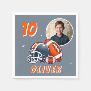 Football Ball Helmet Cartoon Foto Geburtstag Serviette