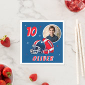 Football Ball Helmet Cartoon Foto Geburtstag Serviette (Beispiel)