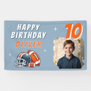 Football Ball Helmet Cartoon Foto Geburtstagsparty Banner