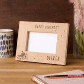 Football Ball Helmet Happy Geburtstag Foto Geätzte Rahmen (Links)