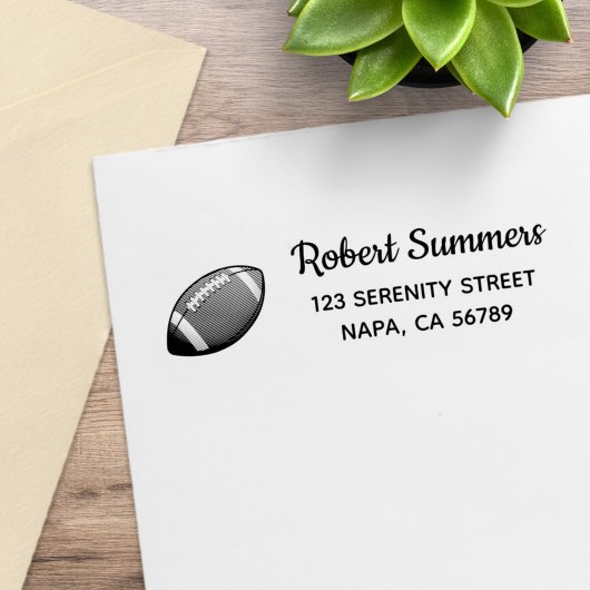 Football Ball Return Address Gummistempel