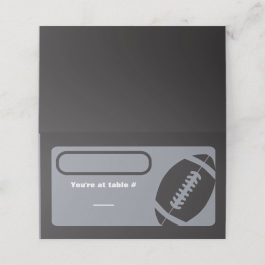 FOOTBALL Bar Bat Mitzvah Sitztisch Escortkarte Platzkarte (Außenseite Aufgefaltet)