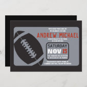FOOTBALL Bar Mitzvah Einladung (Vorne/Hinten)