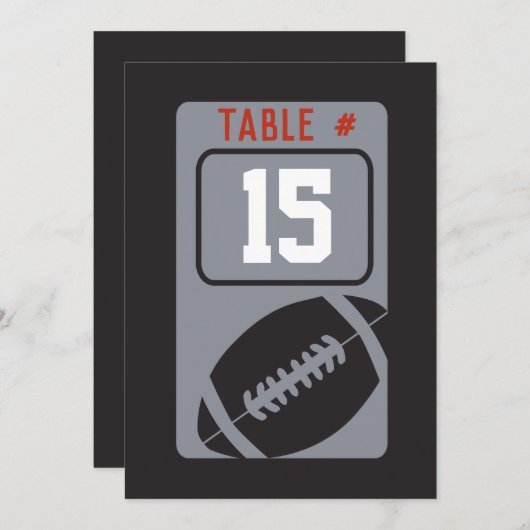 FOOTBALL Bar Mitzvah Tischkarte Einladung (Vorne/Hinten)