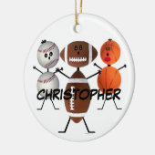Football Basketball Baseball Cartoon Keramik Ornament (Links)